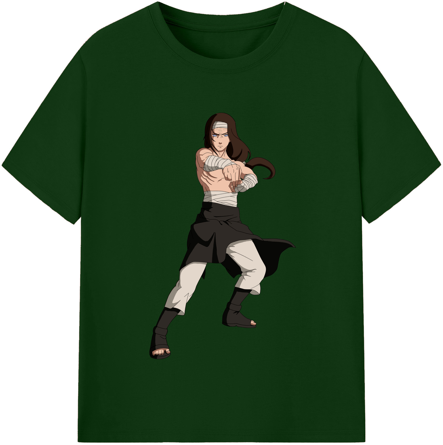 （画像用） NARUTO -ナルト- 日向ネジ Hyūga Neji 綿100％半袖Tシャツ（フロントプリント）